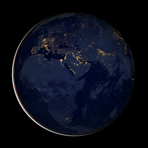 the earth at night image